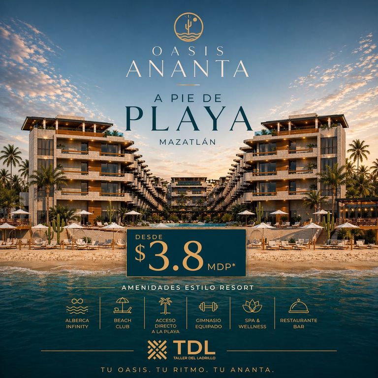 Preventa Exclusiva en Oasis Ananta – Departamento Frente al Mar en Mazatlán