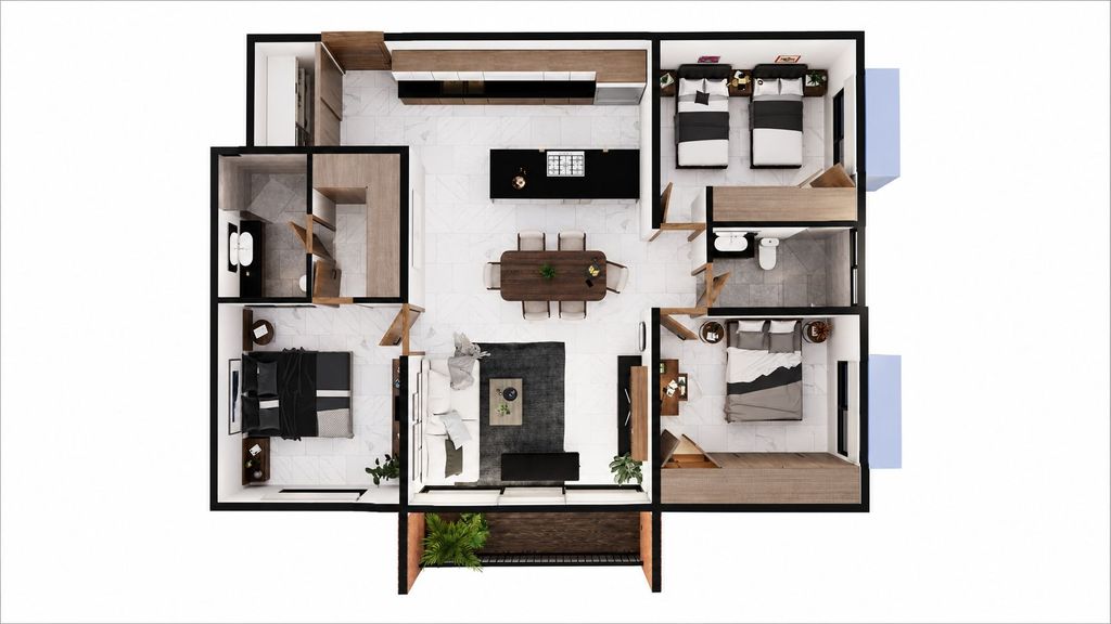 DEPARTAMENTO FAMILIAR | 105.55 m² | CIUDAD GRANJA