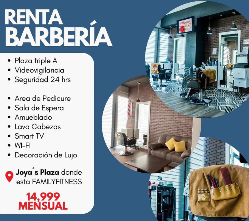 Renta Barberia en Family Fit Joyas Plaza