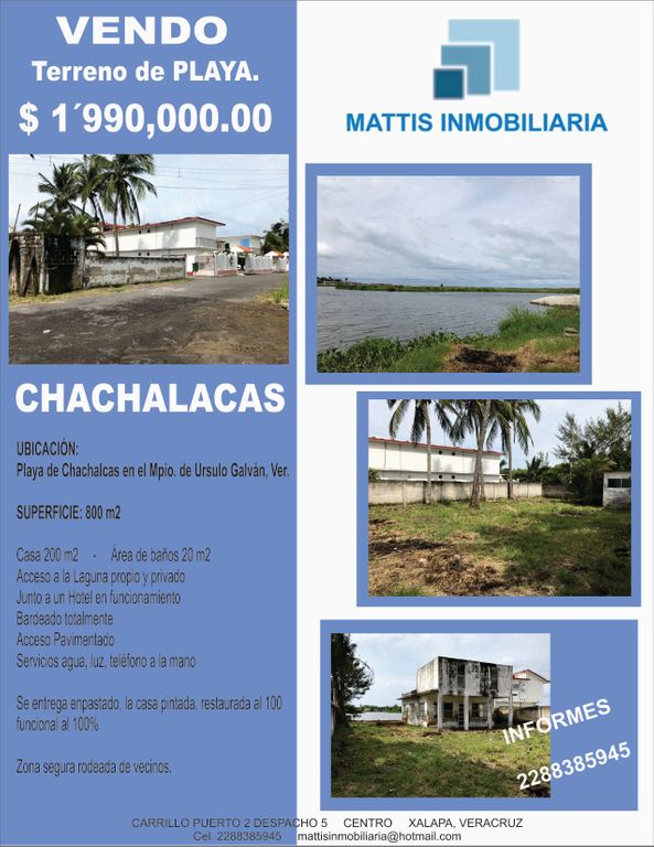 Terreno/Lote en Venta en Playa de Chachalacas