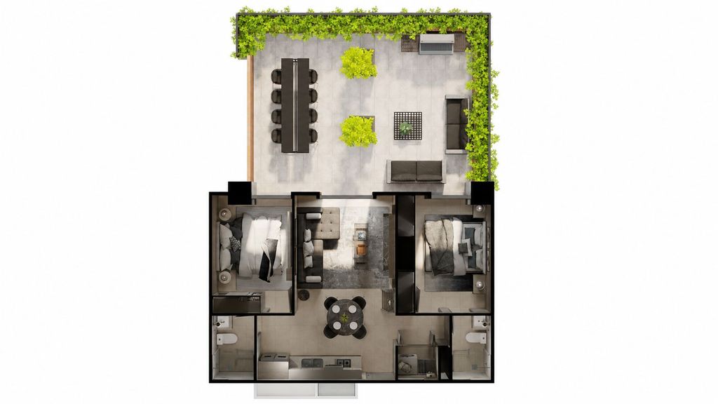Departamento con Terraza Privada en Venta en Alcalde Mil | Modelo 2R | 2 Recámaras | Centro de Guadalajara