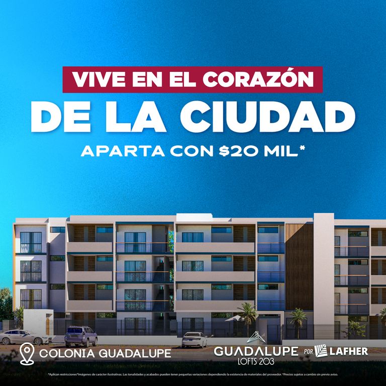 DEPARTAMENTO EN VENTA EN GUADALUPE LOTFS 203